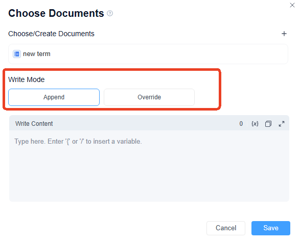 write mode in document write