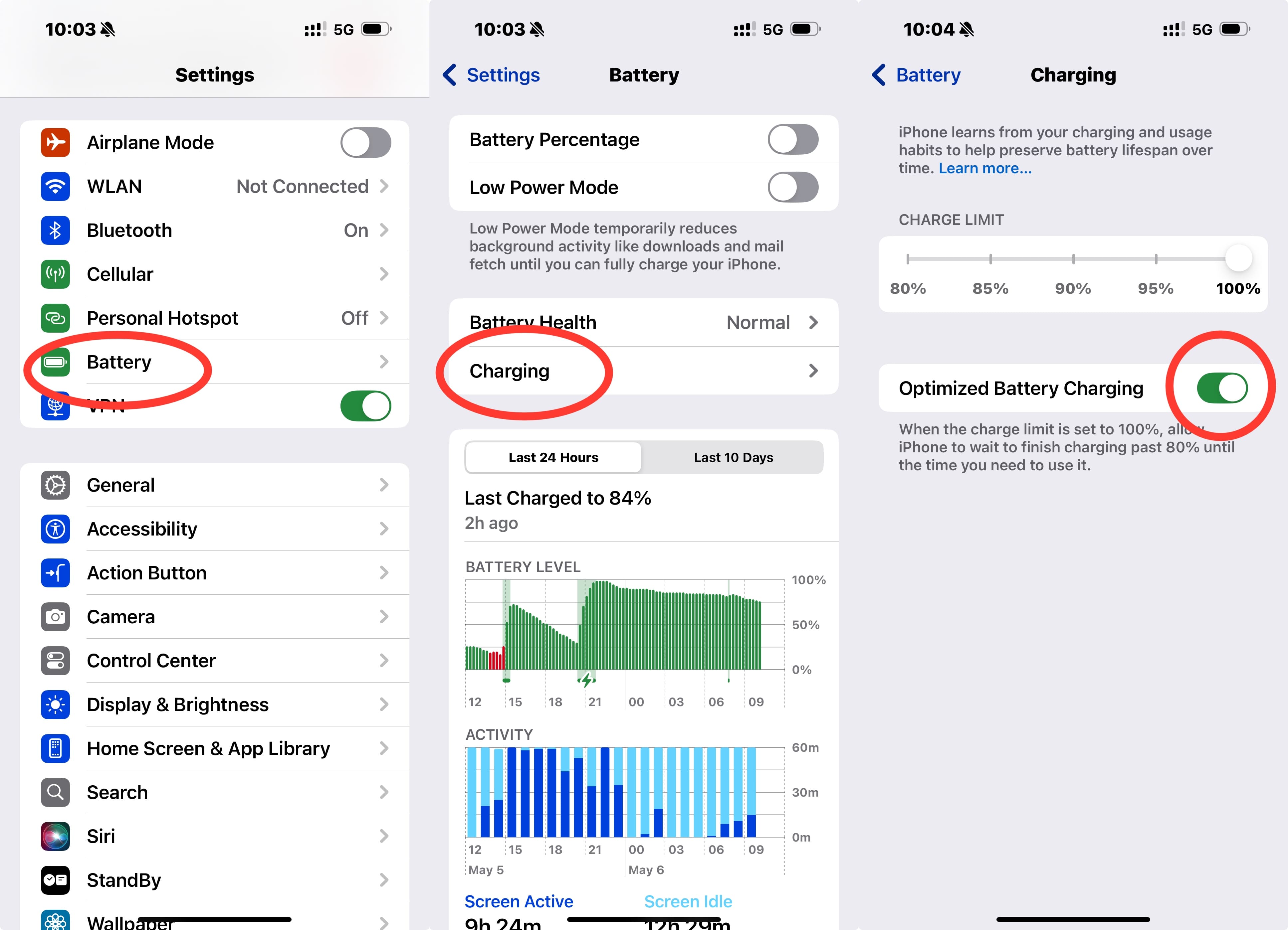 Optimized iPhone Battery Charging
