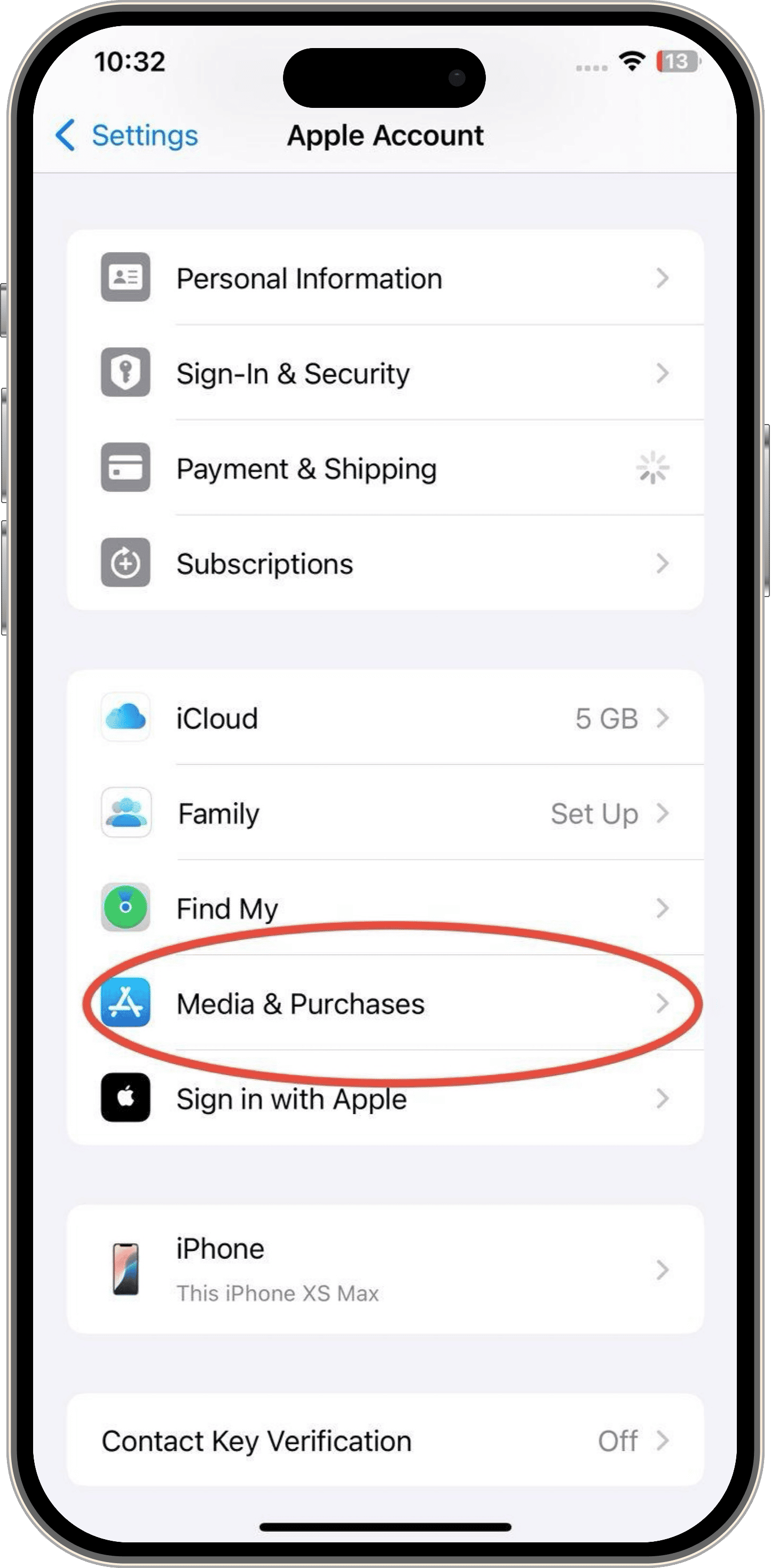 apple account media and purchases