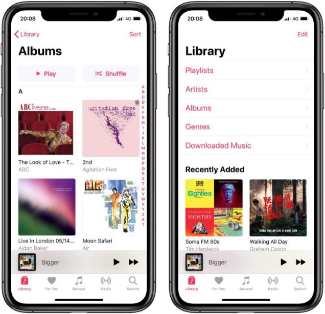spotify vs apple music in music library