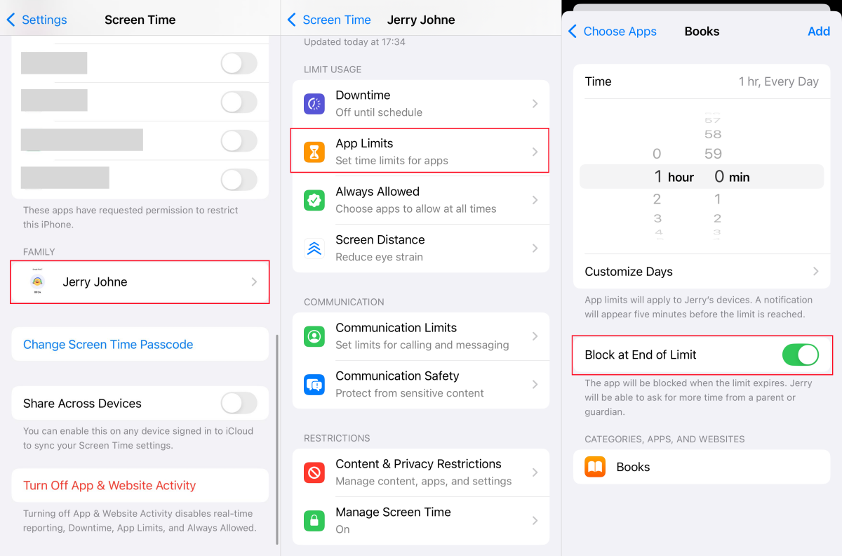 block at end of limit