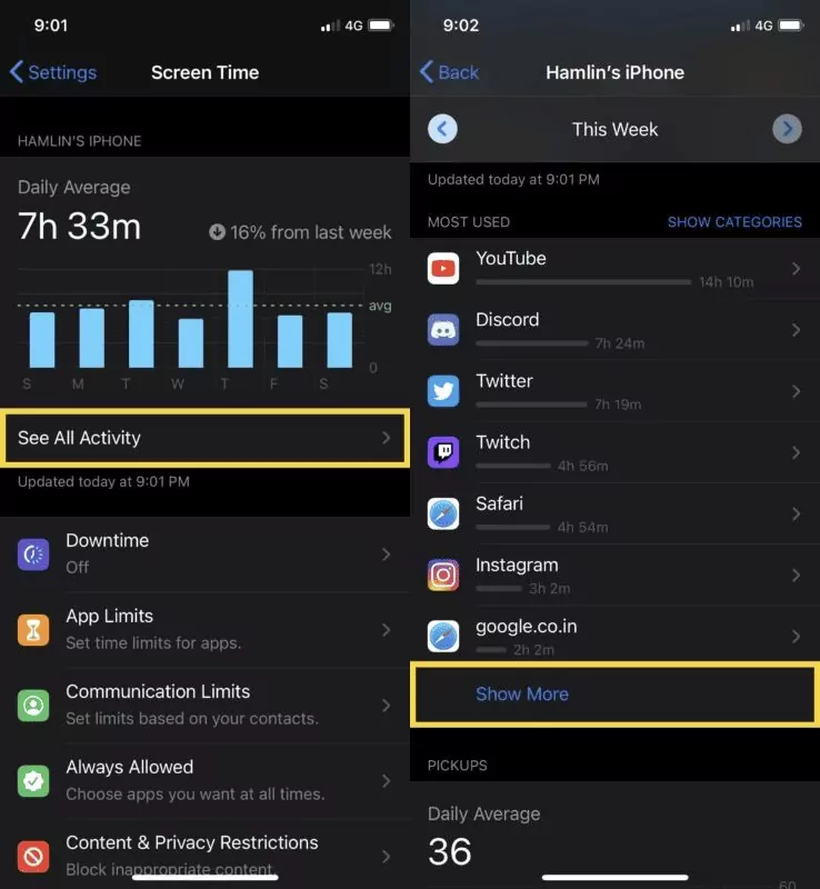 vérifier l’utilisation de Temps d’écran sur Safari
