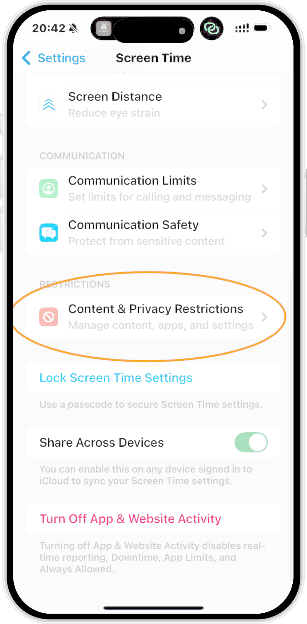 content privacy restrictions