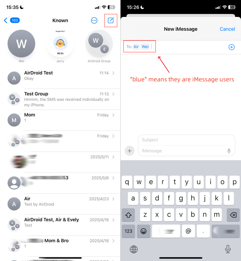 create an iMessage group