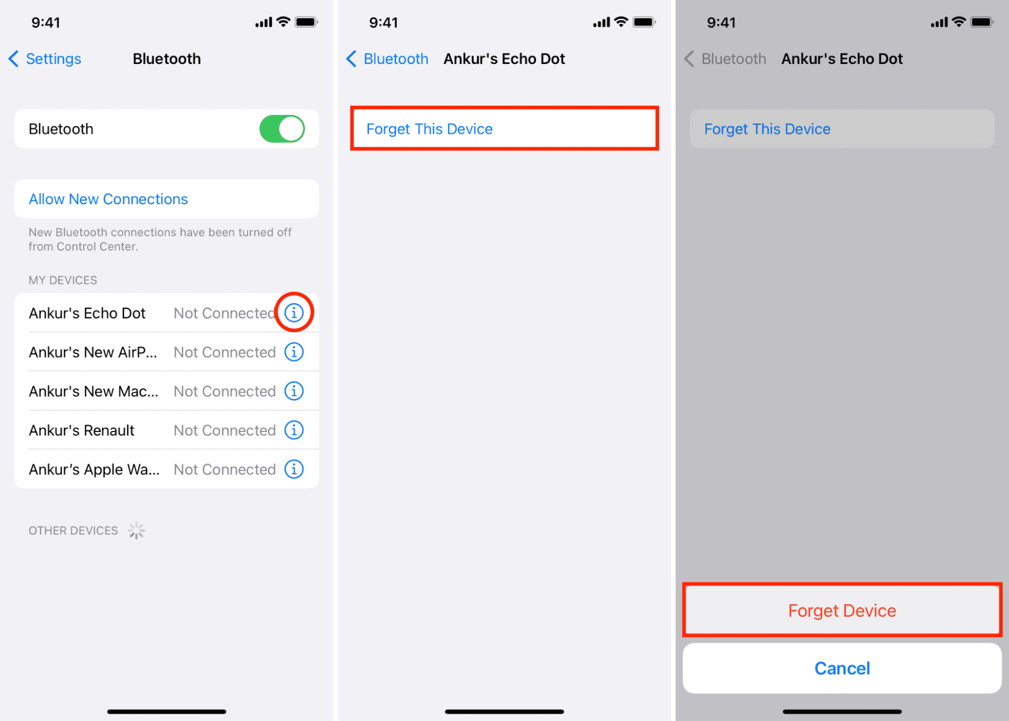 disconnect your iPhone bluetooth