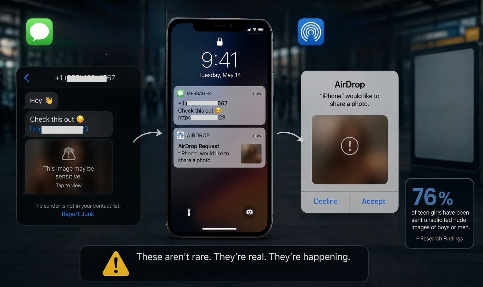 iMessage and Airdrop risks