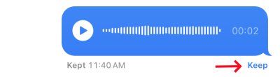 keep audio message on iPhone