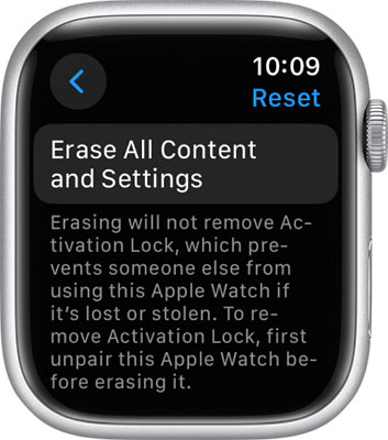 manually resetting the Apple Watch