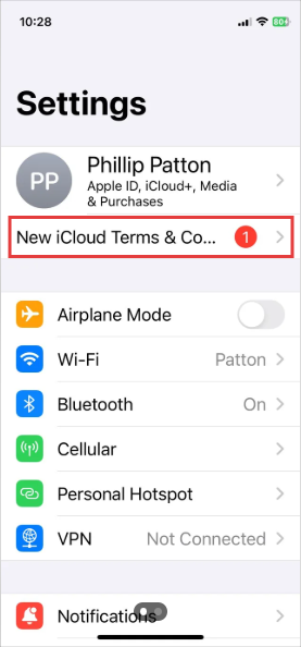 new iCloud terms & conditions