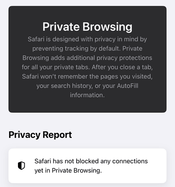 Safari Private Browsing