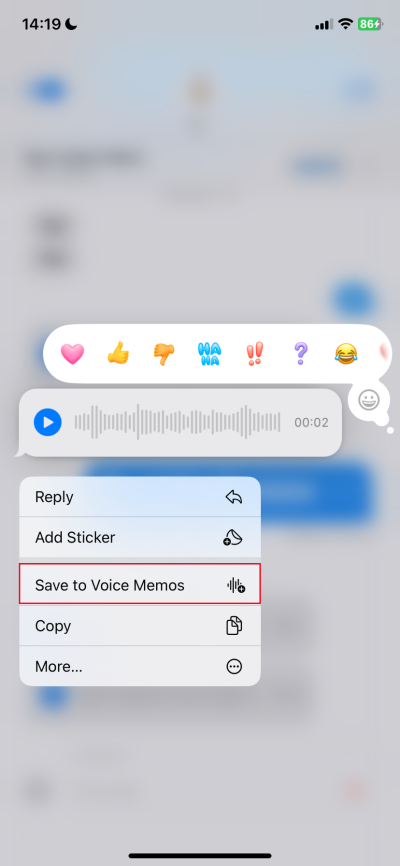 save iPhone voice messages to voice memos