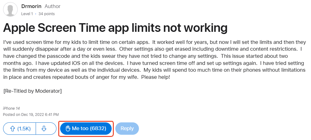Apple community discussion