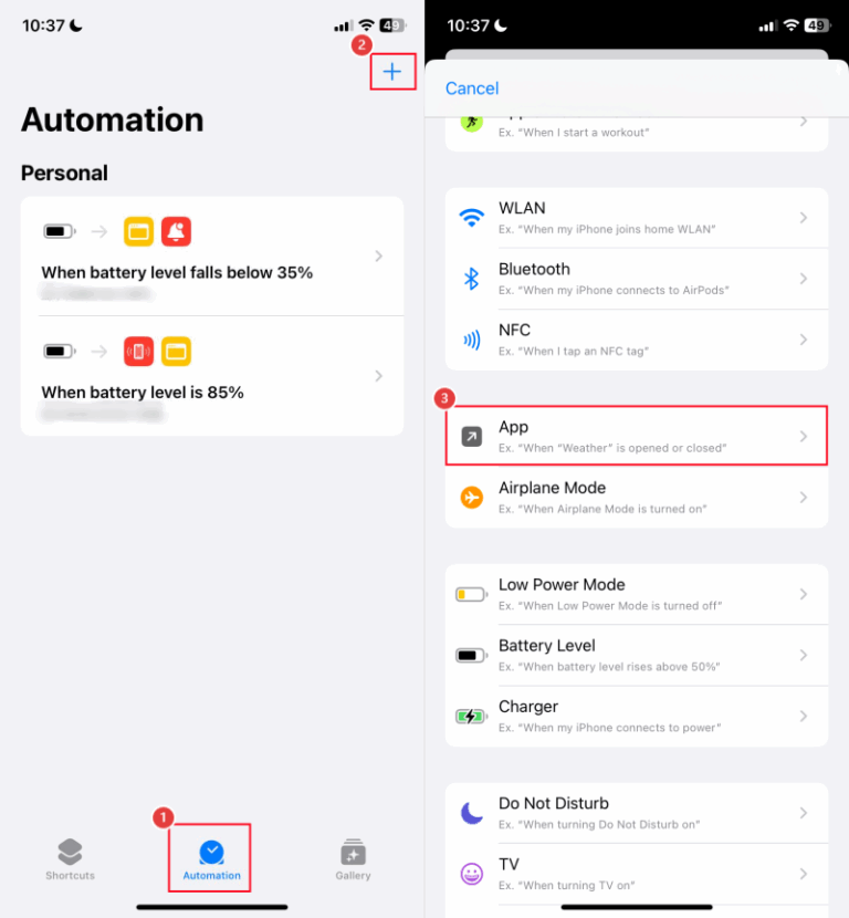 select apps in iPhone Shortcuts