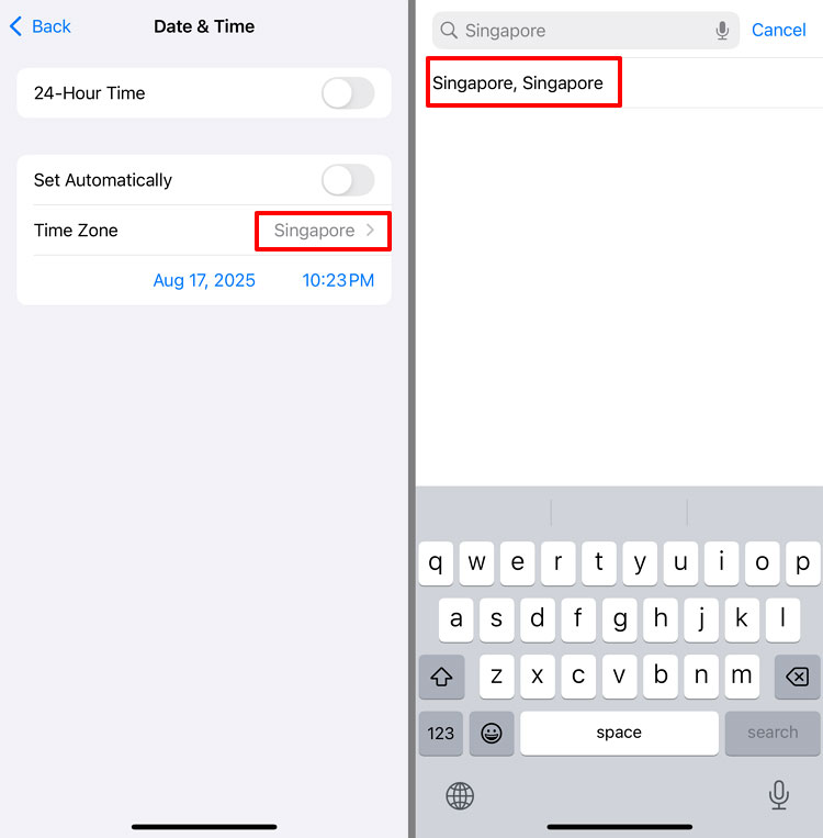 select the right city name