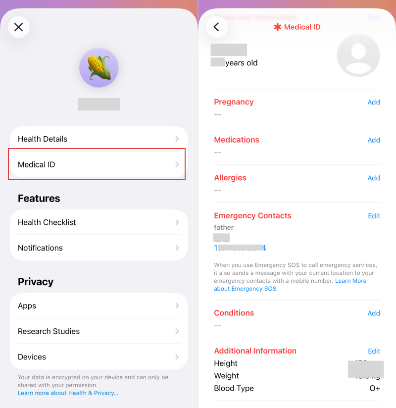 set up medical ID