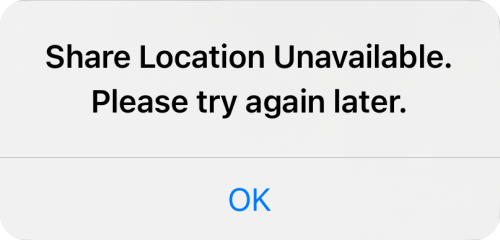 share location unavailable iPhone