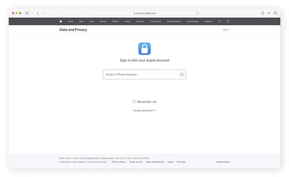 Sign-in to your Apple account
