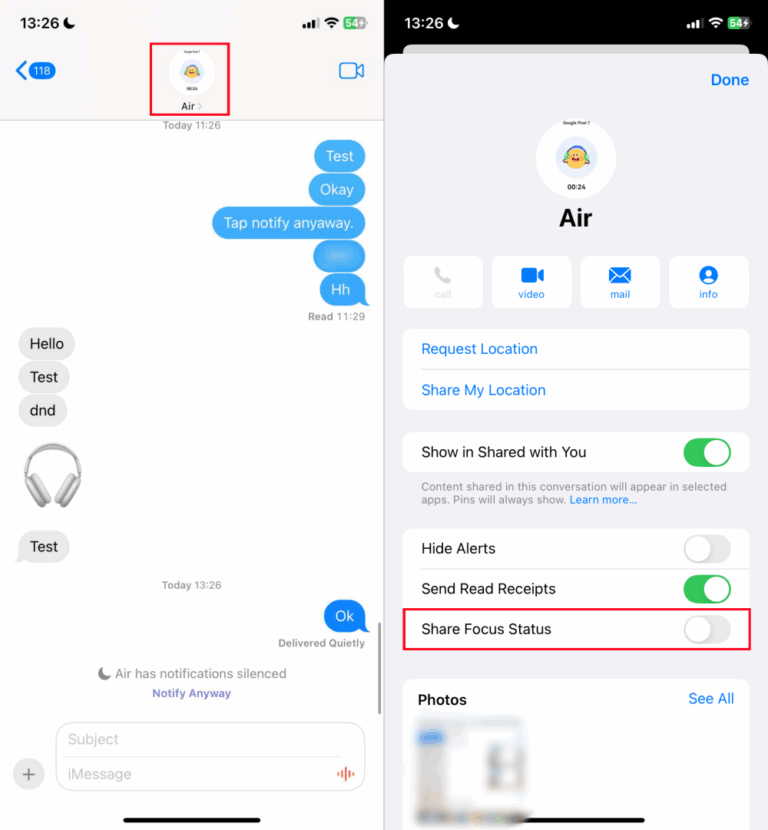 turn off Share Focus for one person