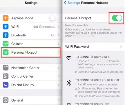 turn on Hotspot