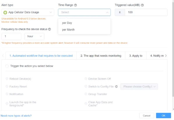 Create workflow alert S