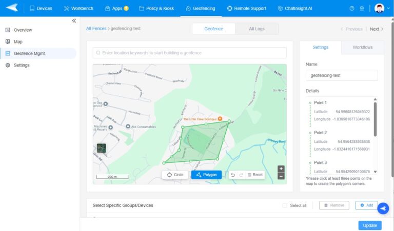 Polygonal-Geofencing