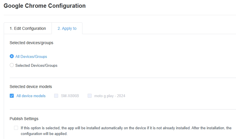 apply Chrome configurations