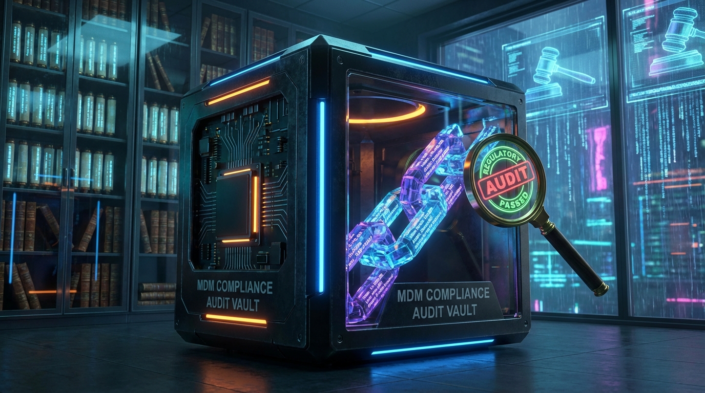 conceptual illustration of a secure data vault a