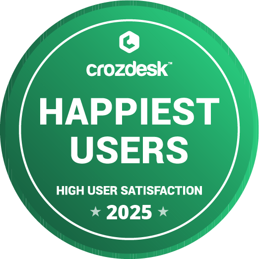 crozdesk happiest users badge 2025