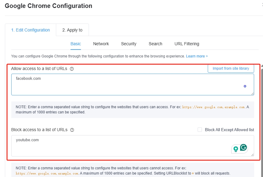 edit Chrome Configuration Settings