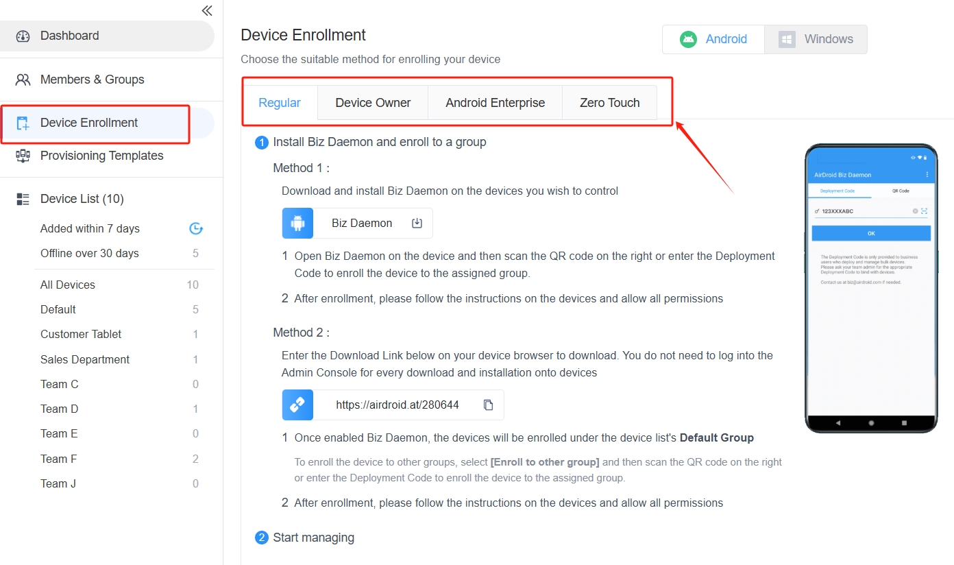 enroll devices
