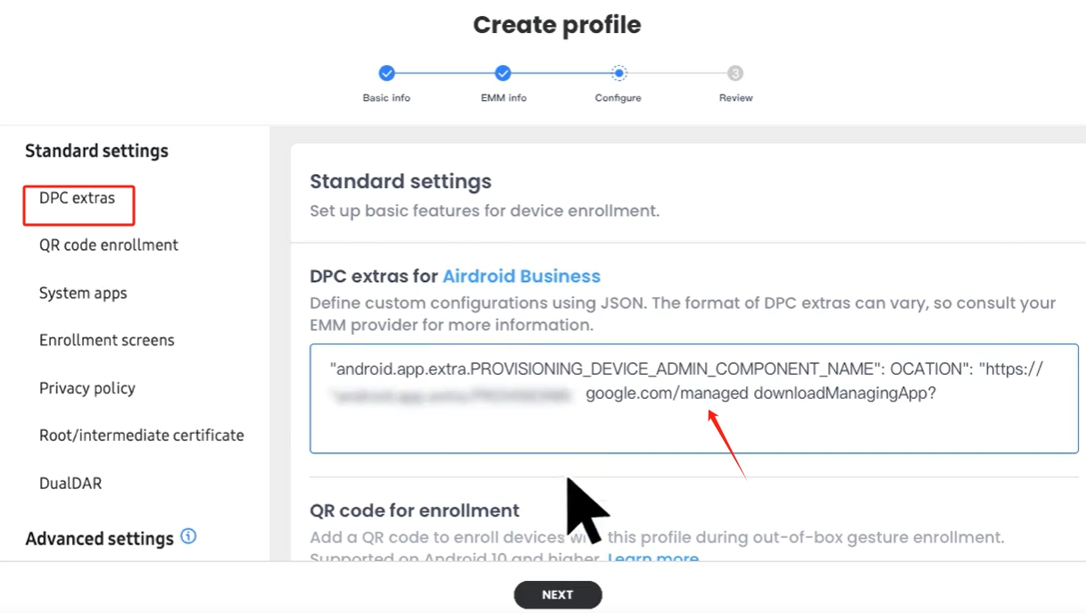 fill in DPC extras