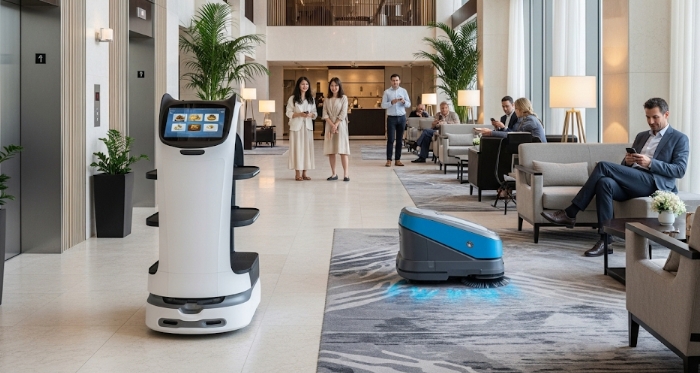 food delivery robot and cleaning robots