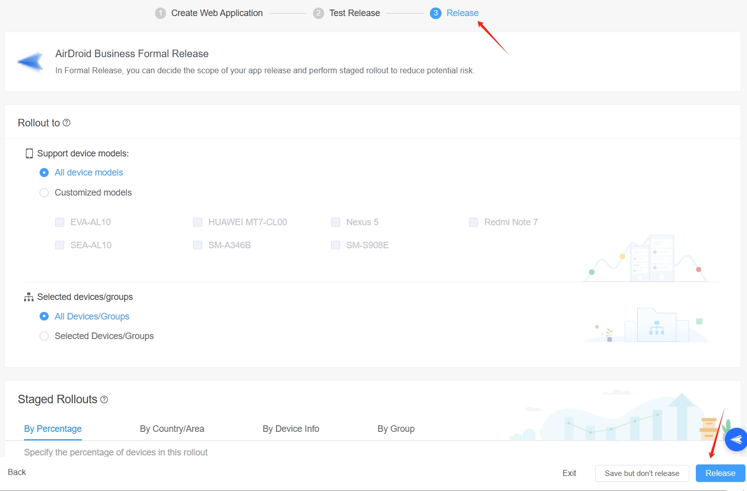 go formal release the web app