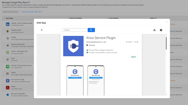 knox service plugin in google play