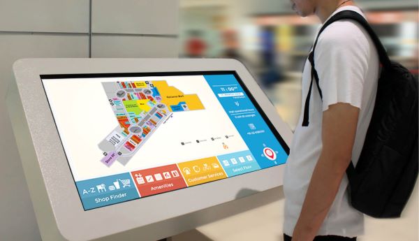 multi app kiosk in shop mall
