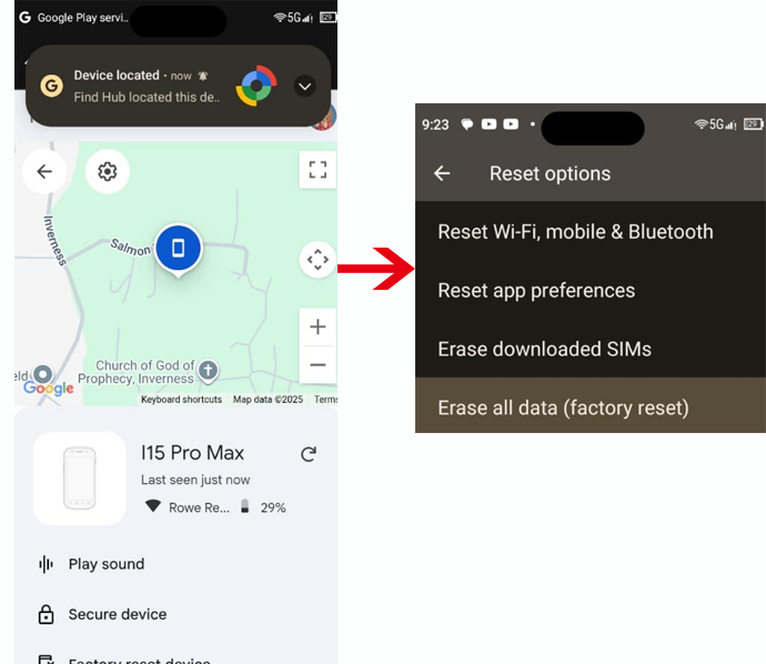 locate and erase device