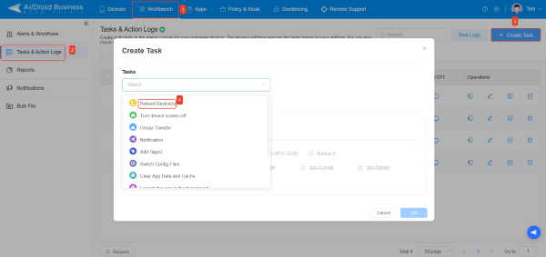 reboot device with mdm1