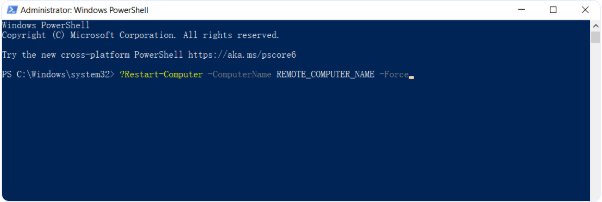 remote reboot windows with powershell