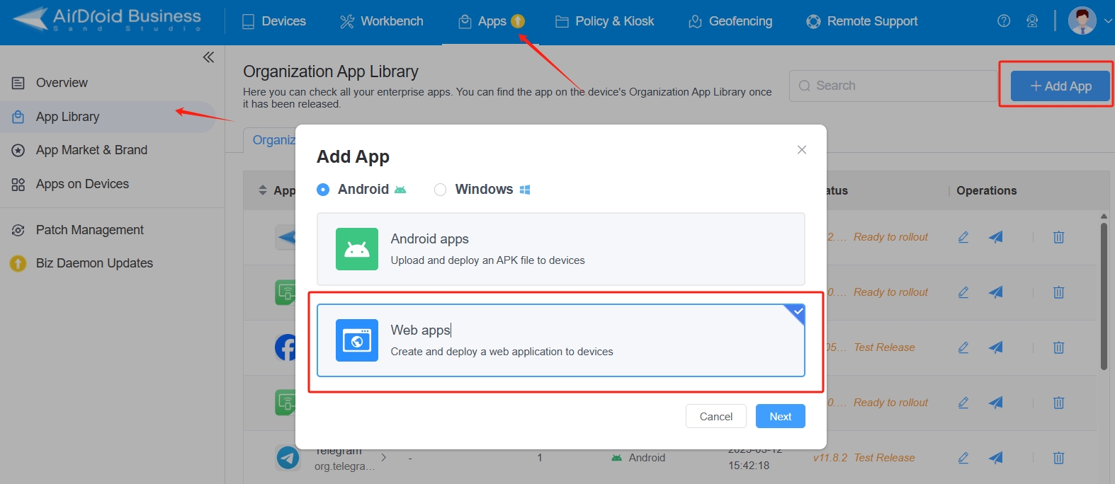 upload web app