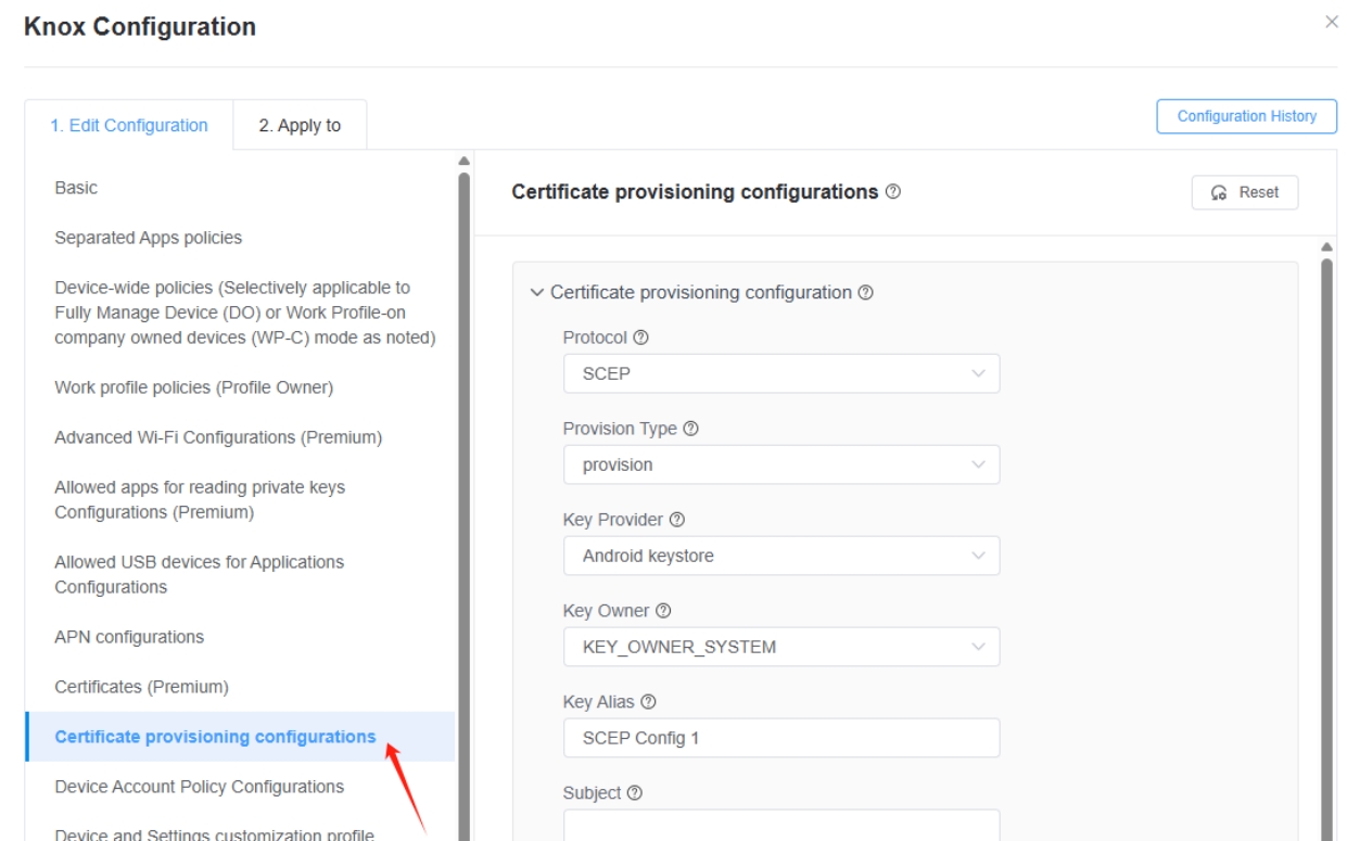 via knox configuration