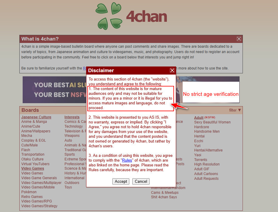 4chan yaş kısıtlaması