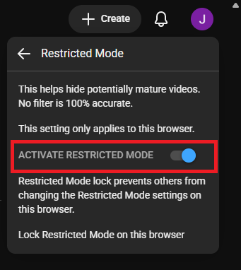 Enable Activate Restricted Mode