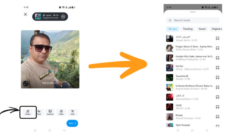 add music to instagram post