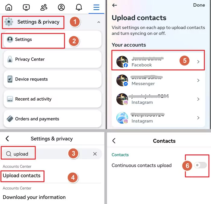 consenti a Facebook di accedere ai tuoi contatti