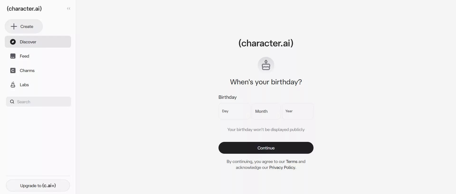 character ai birthday check