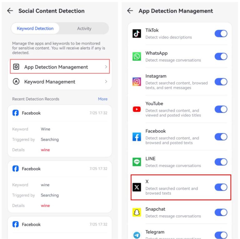 enable content filtering for Twitter