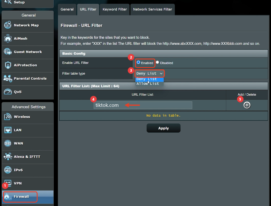 block TikTok on ASUS router