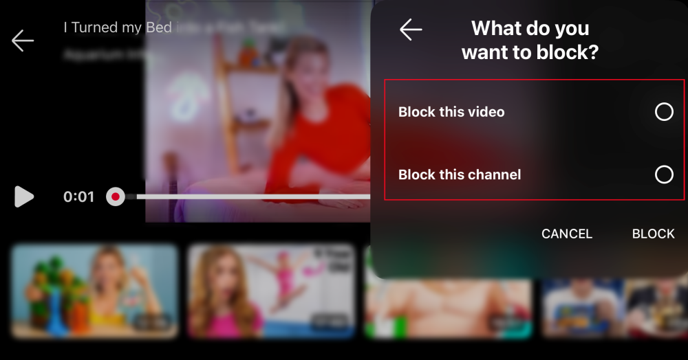 block videos and channels in YouTube Kids