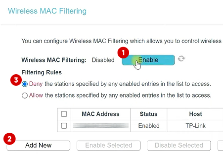 block a phone Mac address from WiFi