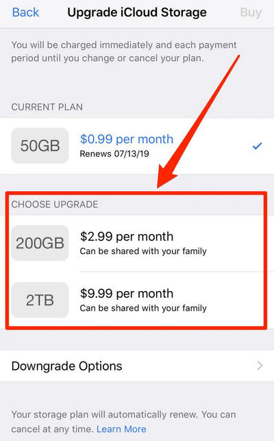 buy icloud storage